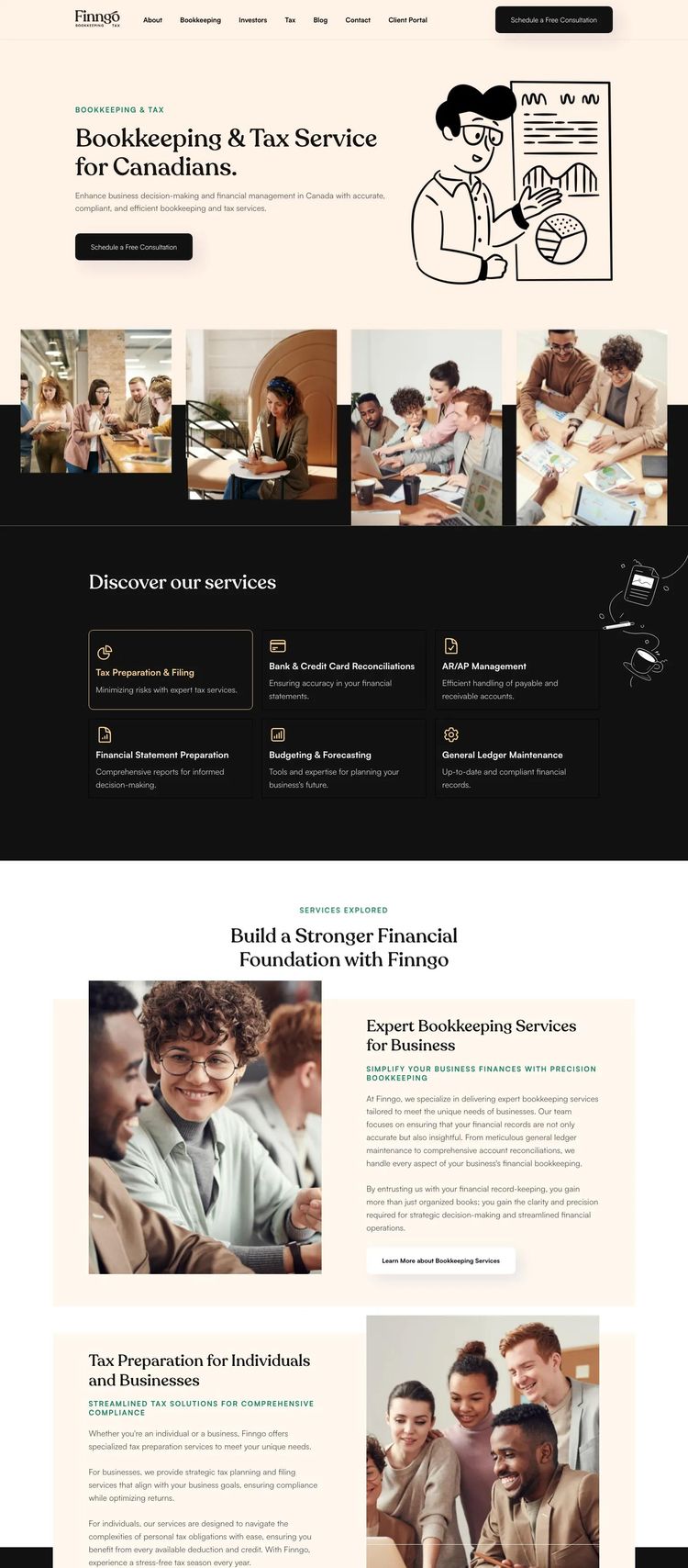 Screenshot 2 of Finngo Tax & Bookkeeping (Example Webflow Accountant/Tax Services Website)