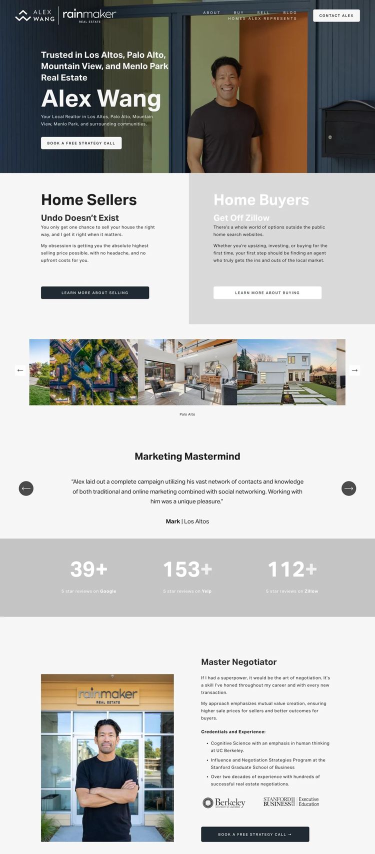 Screenshot 1 of Alex Wang (Example Squarespace Real Estate Agent Website)