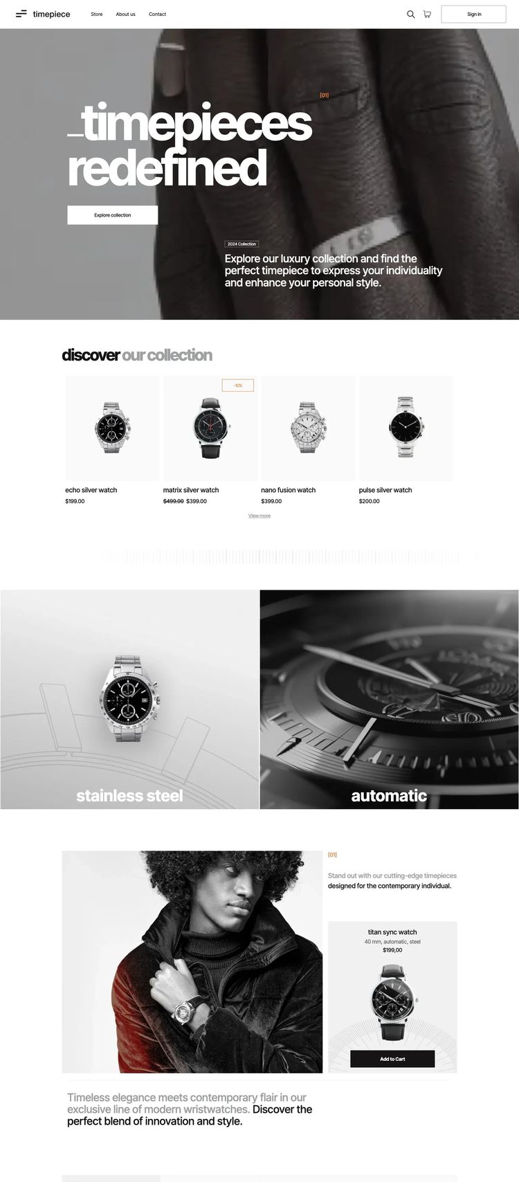 Screenshot 1 of Watch Store Template