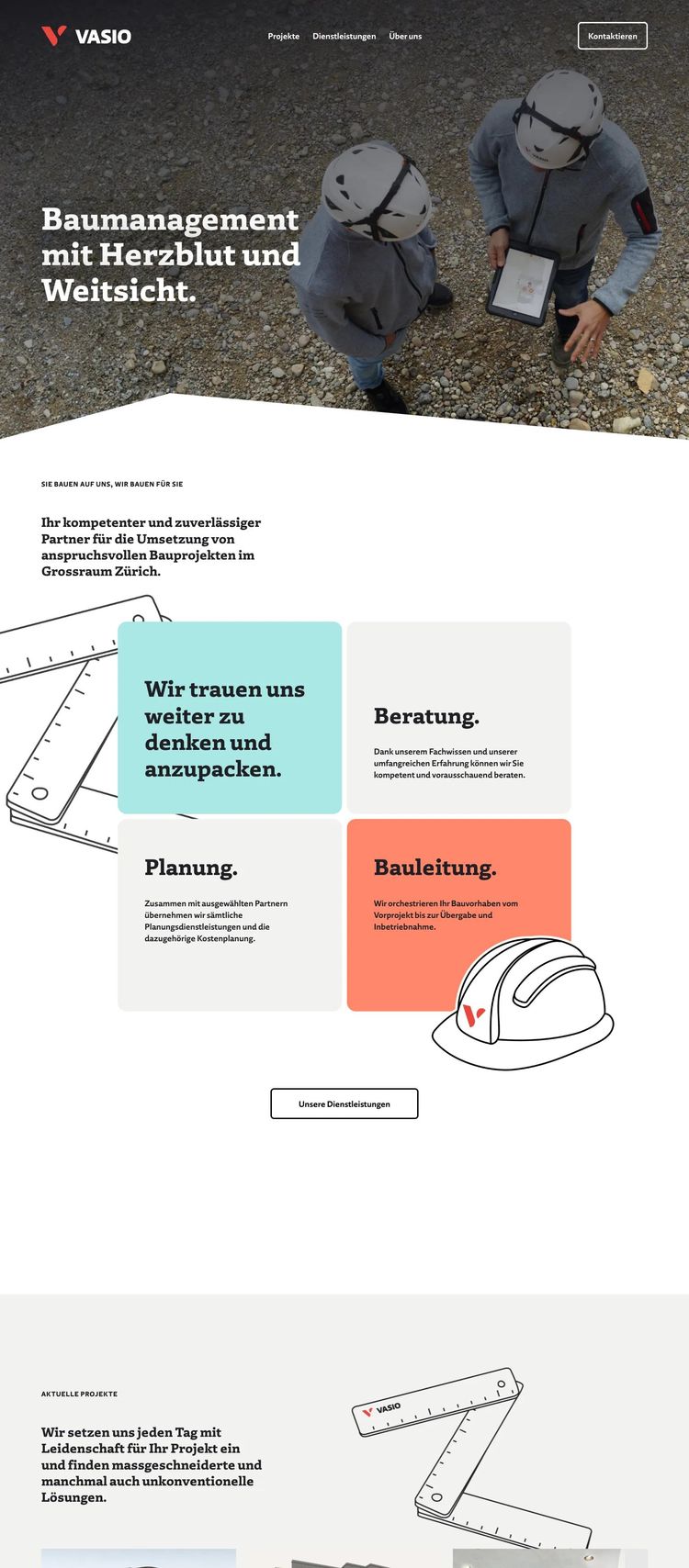 Screenshot 2 of VASIO (Example Squarespace General Contractor Website)