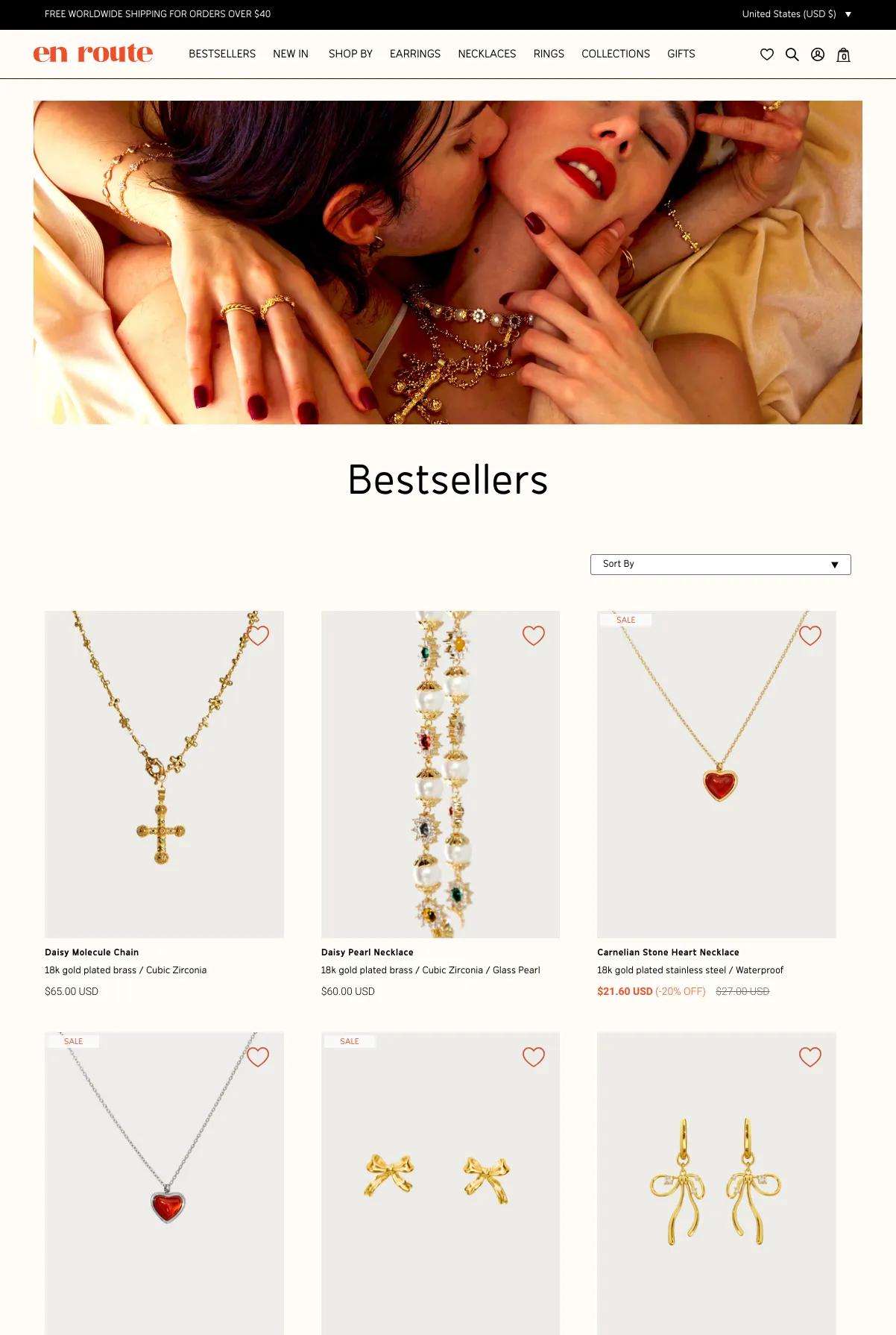 Screenshot 2 of En Route Jewelry (Example Shopify Jewelry Website)
