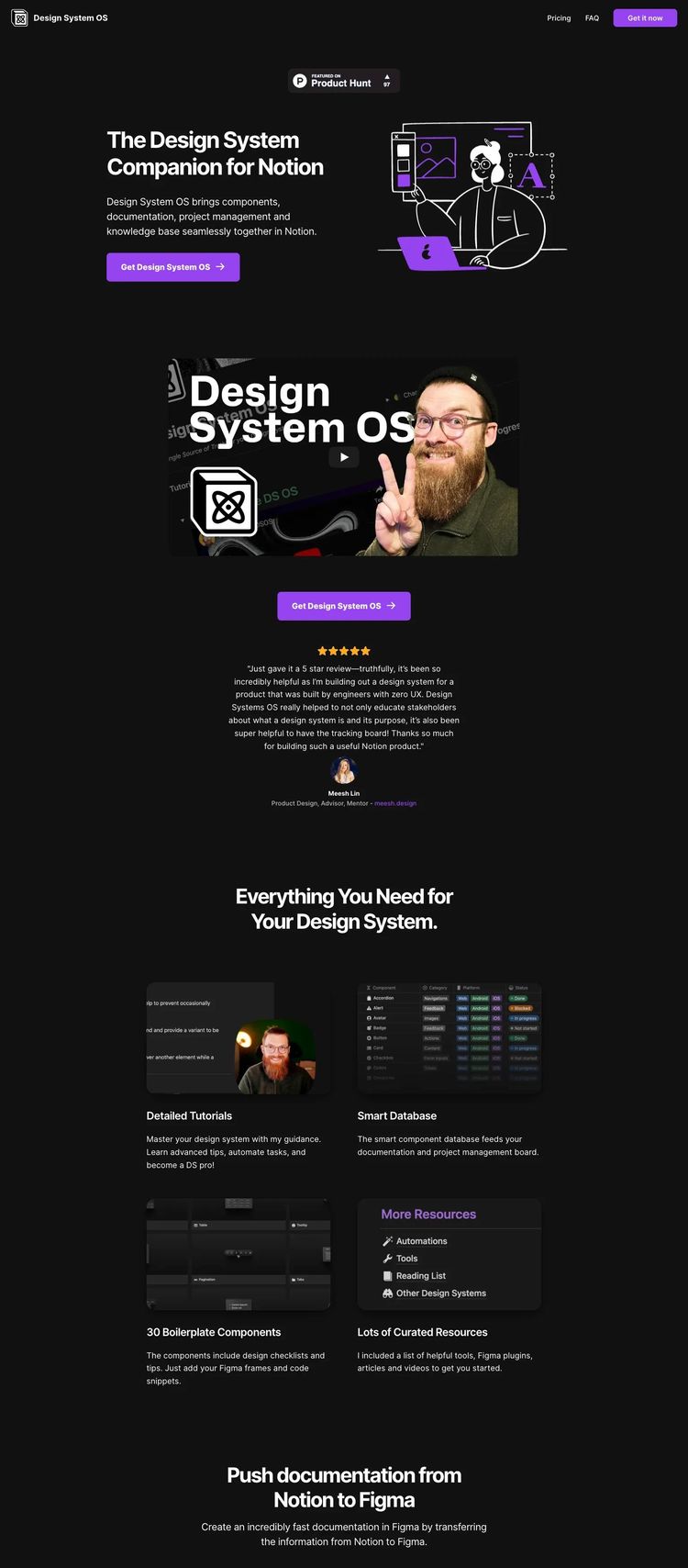 Screenshot 2 of Design System OS (Example Framer Design Agency/Studio Website)