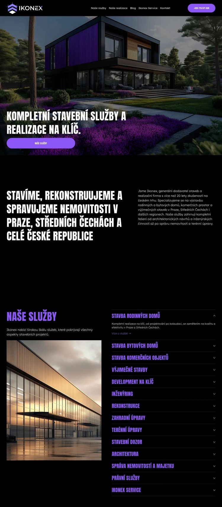 Screenshot 2 of Ikonex (Example Squarespace General Contractor Website)