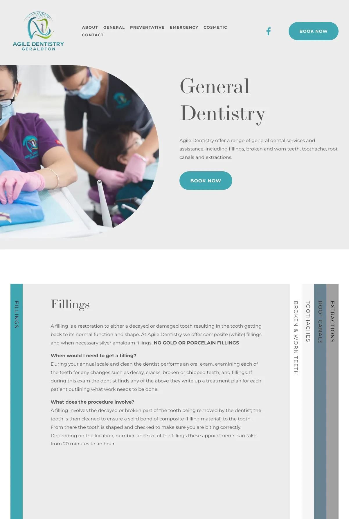 Screenshot 2 of Agile Dentistry (Example Squarespace Dentist Website)