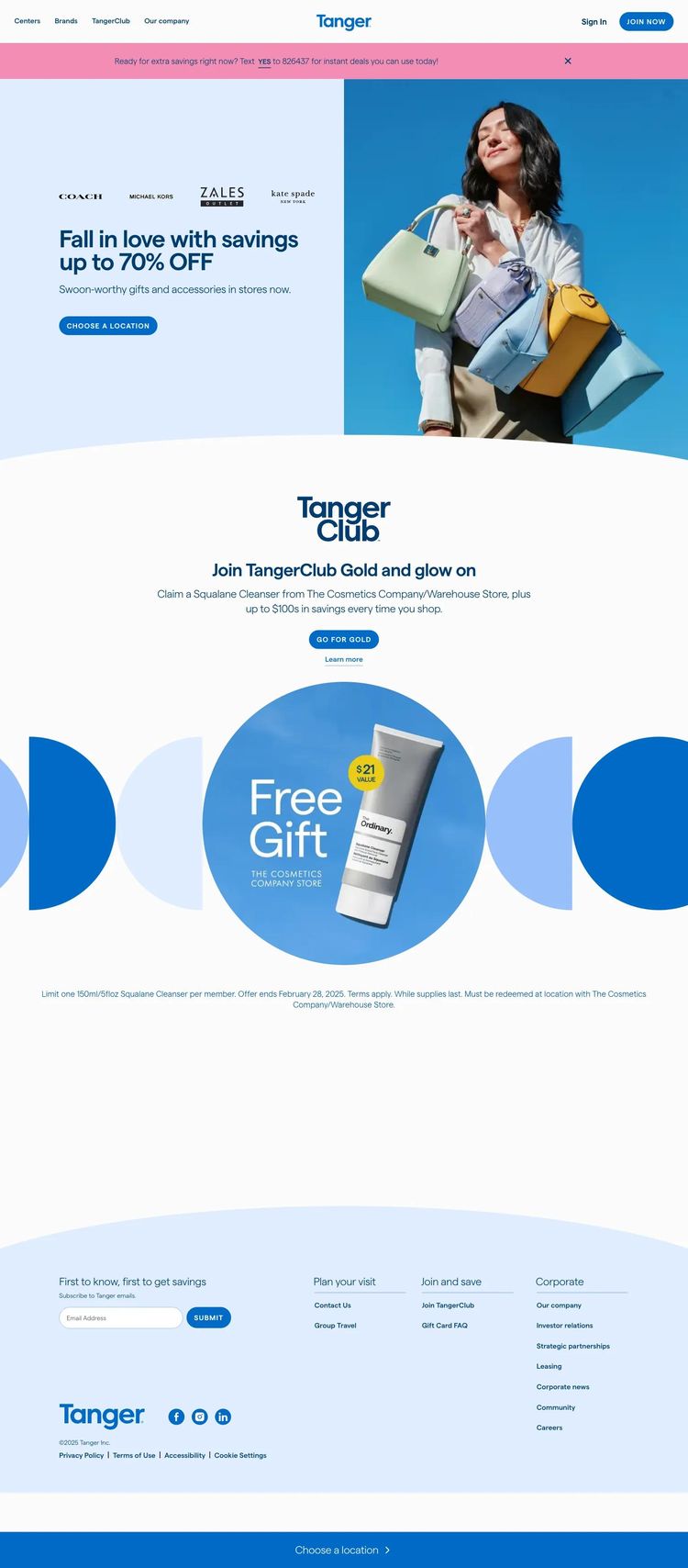 Screenshot 2 of Tanger (Example undefined Ecommerce (General) Website)