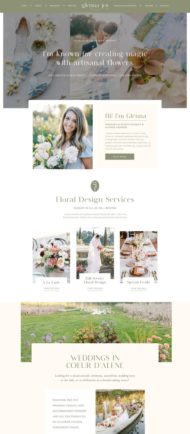 Screenshot 2 of Glenna Joy Flowers (Example Showit Florist Website)