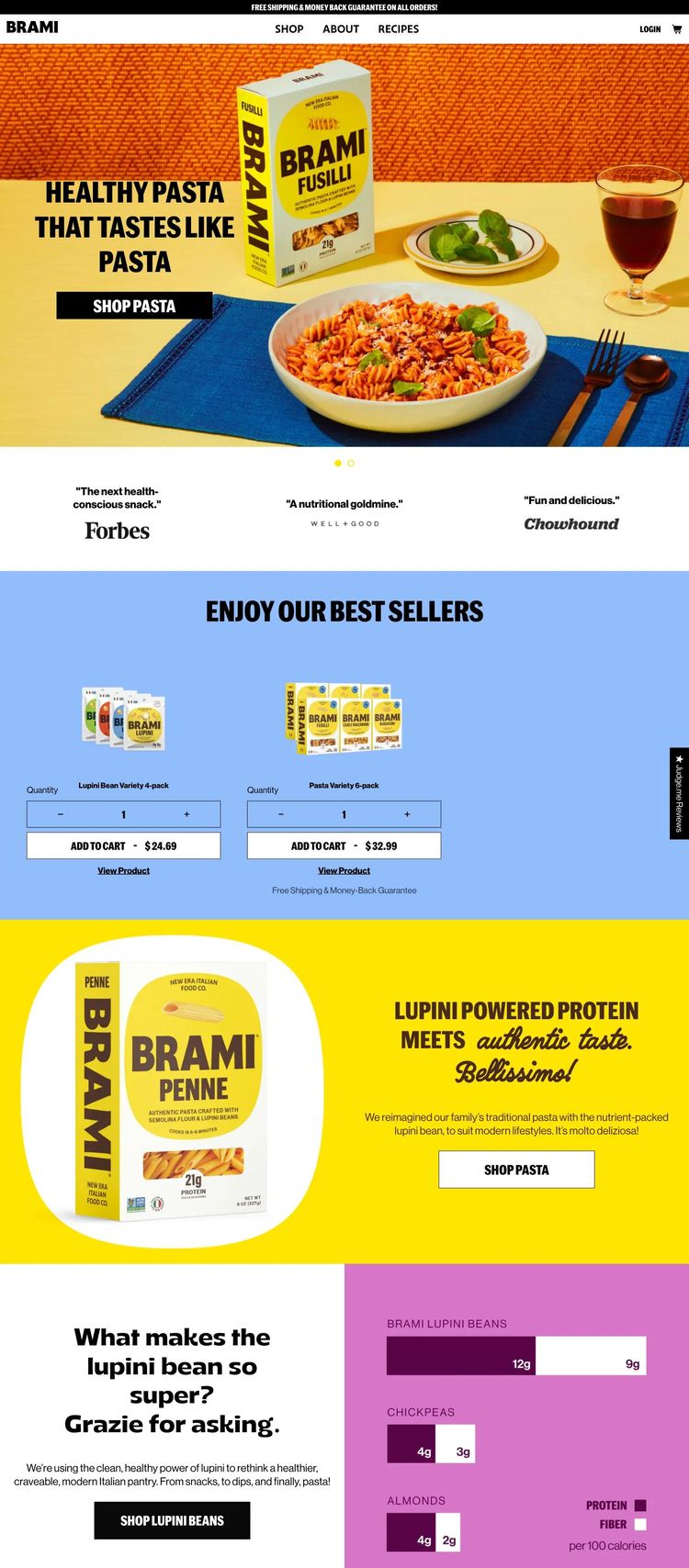 Screenshot 1 of BRAMI Snacks (Example Shopify Food and Beverage Website)