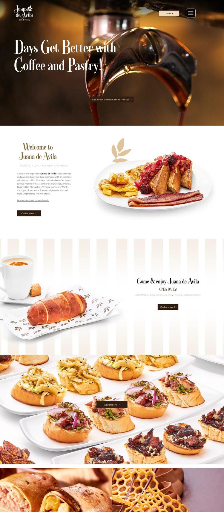 Screenshot 2 of Juana de Avila (Example React Restaurant Website)