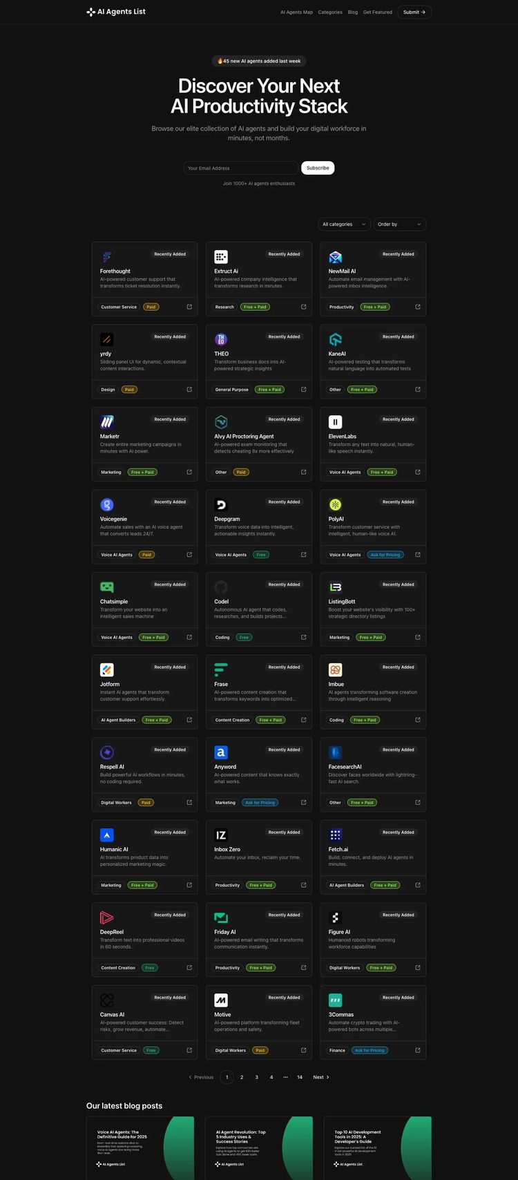 Screenshot 2 of AI Agents List (Example undefined Blog Website)
