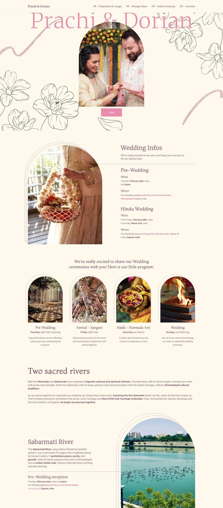 Screenshot 2 of Prachi & Dorian (Example Webflow Wedding Website)