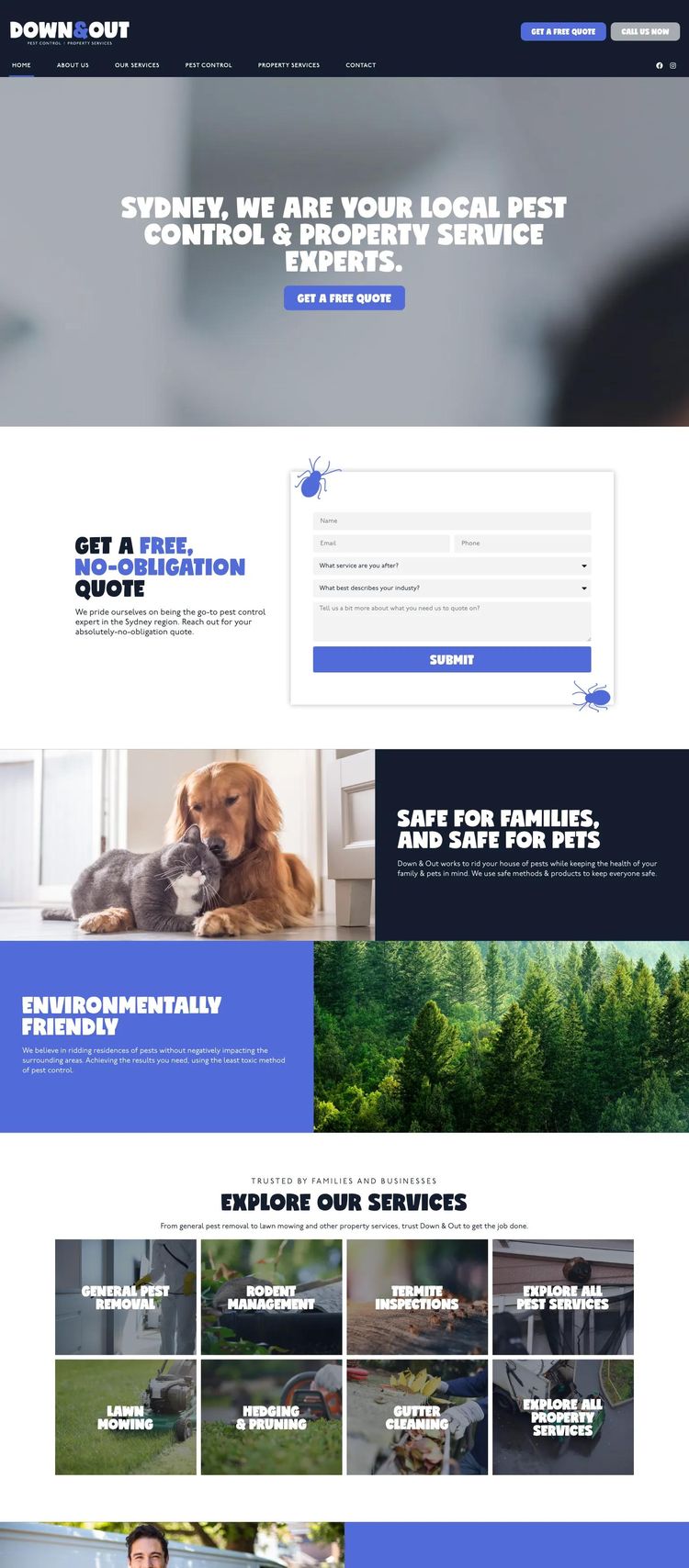 Screenshot 2 of Down and Out Pest Control (Example WordPress Pest Control Website)