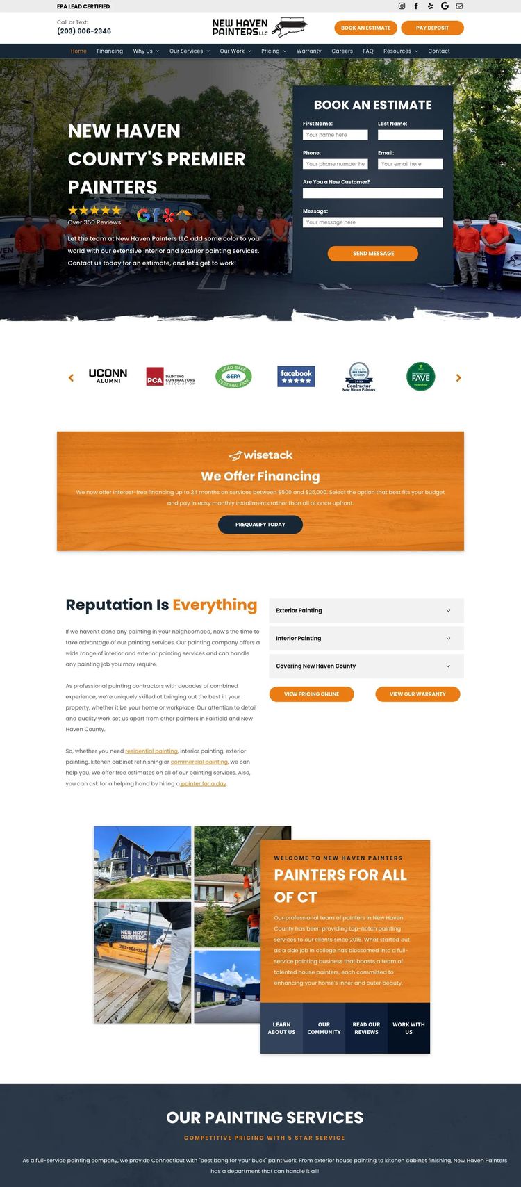 Screenshot 1 of New Haven Painters (Example Duda General Contractor Website)