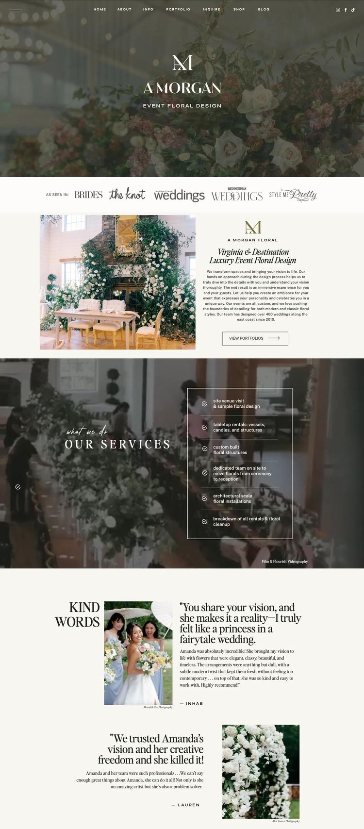 Screenshot 2 of A Morgan Floral (Example Showit Florist Website)