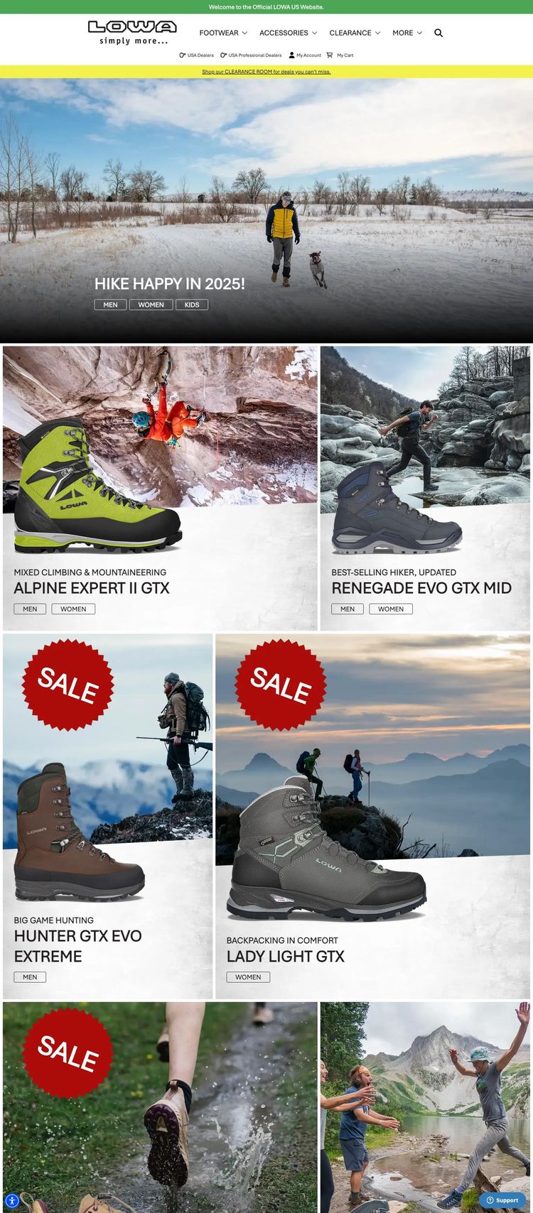Screenshot 2 of Lowa Boots (Example undefined Clothing/Fashion Website)