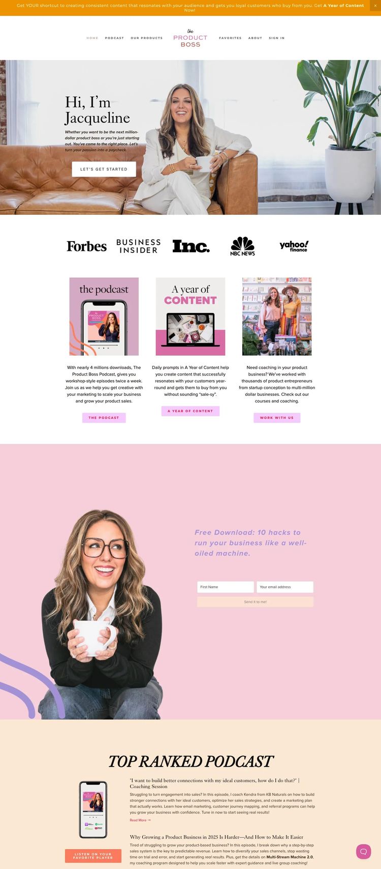 Screenshot 2 of The Product Boss (Example Squarespace Business Consultant Website)