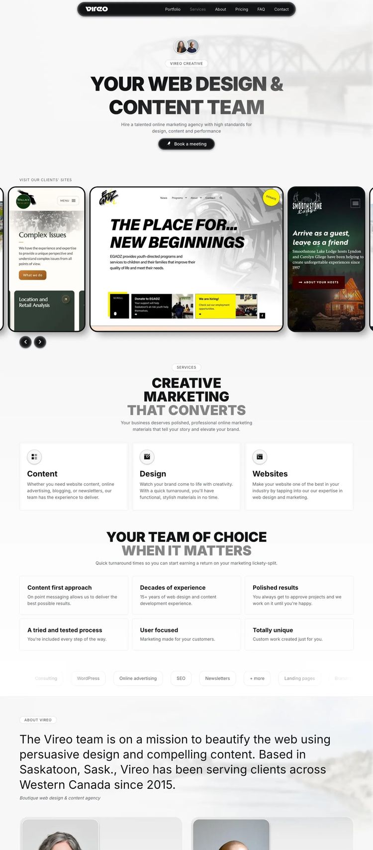 Screenshot 2 of Vireo Creative (Example Webflow Design Agency/Studio Website)