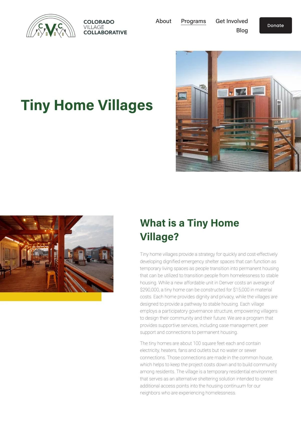 Screenshot 3 of Colorado Village Collaborative (Example Squarespace Nonprofit Website)