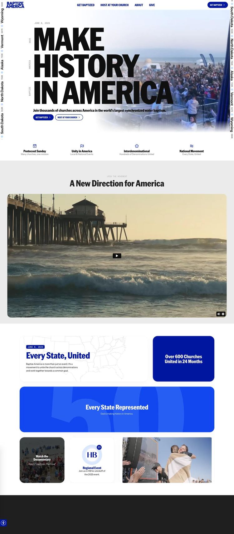 Screenshot 2 of Baptize California (Example Framer Church/Religious Organization Website)