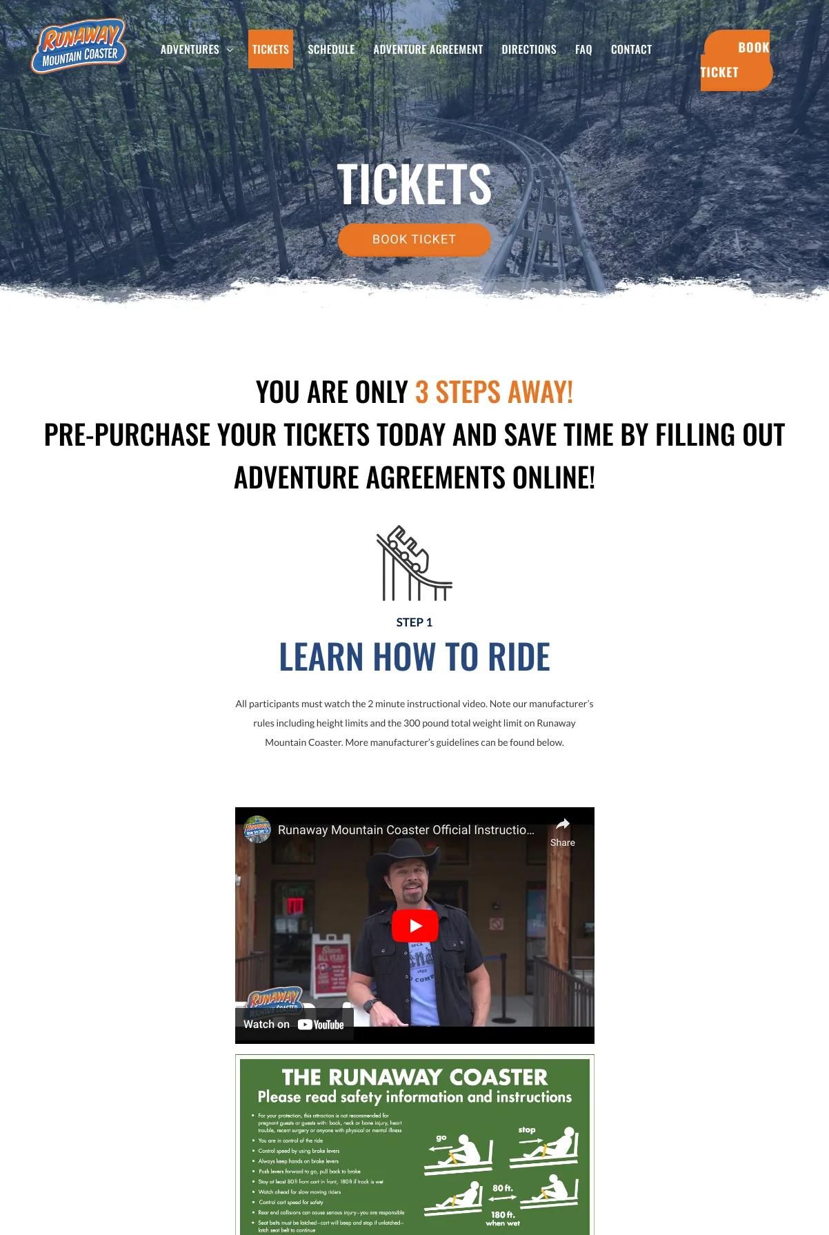 Screenshot 2 of Branson Mountain Adventure (Example Duda Website)