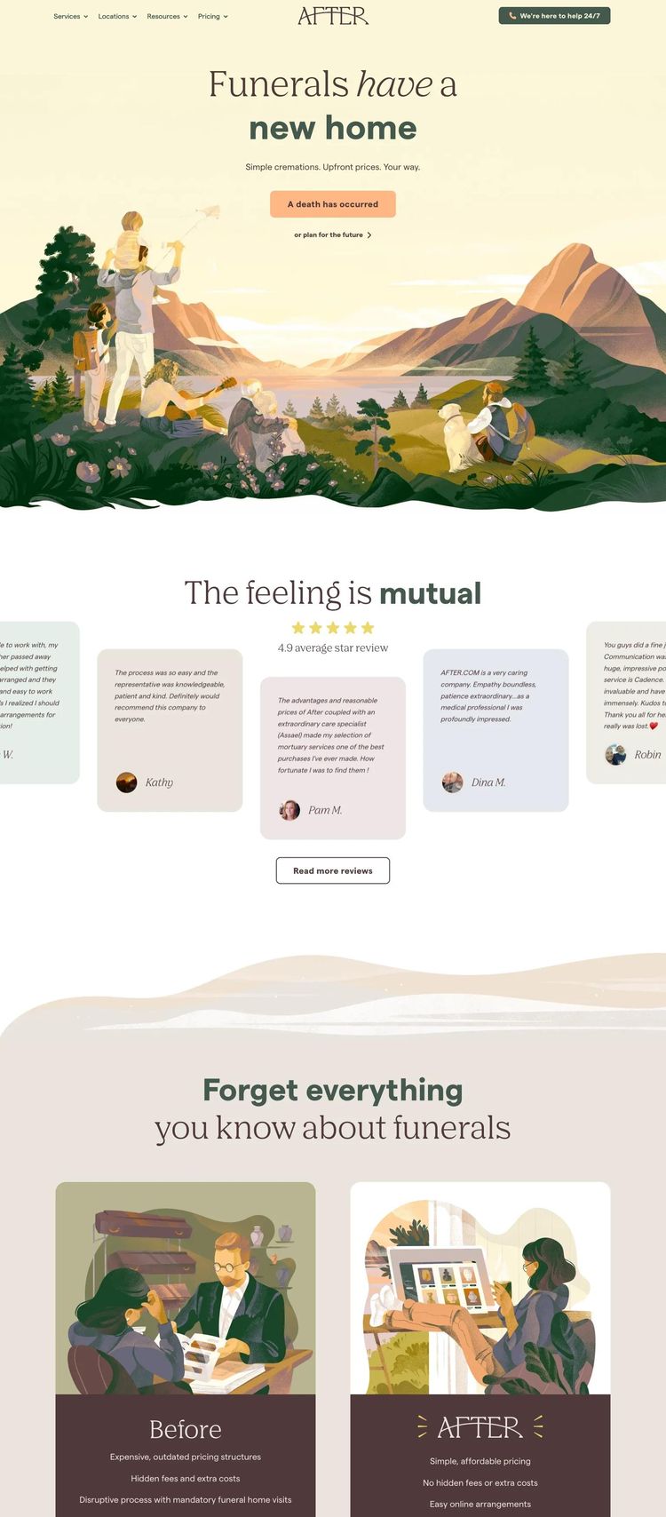 Screenshot 2 of After (Example Webflow Funeral Services Website)