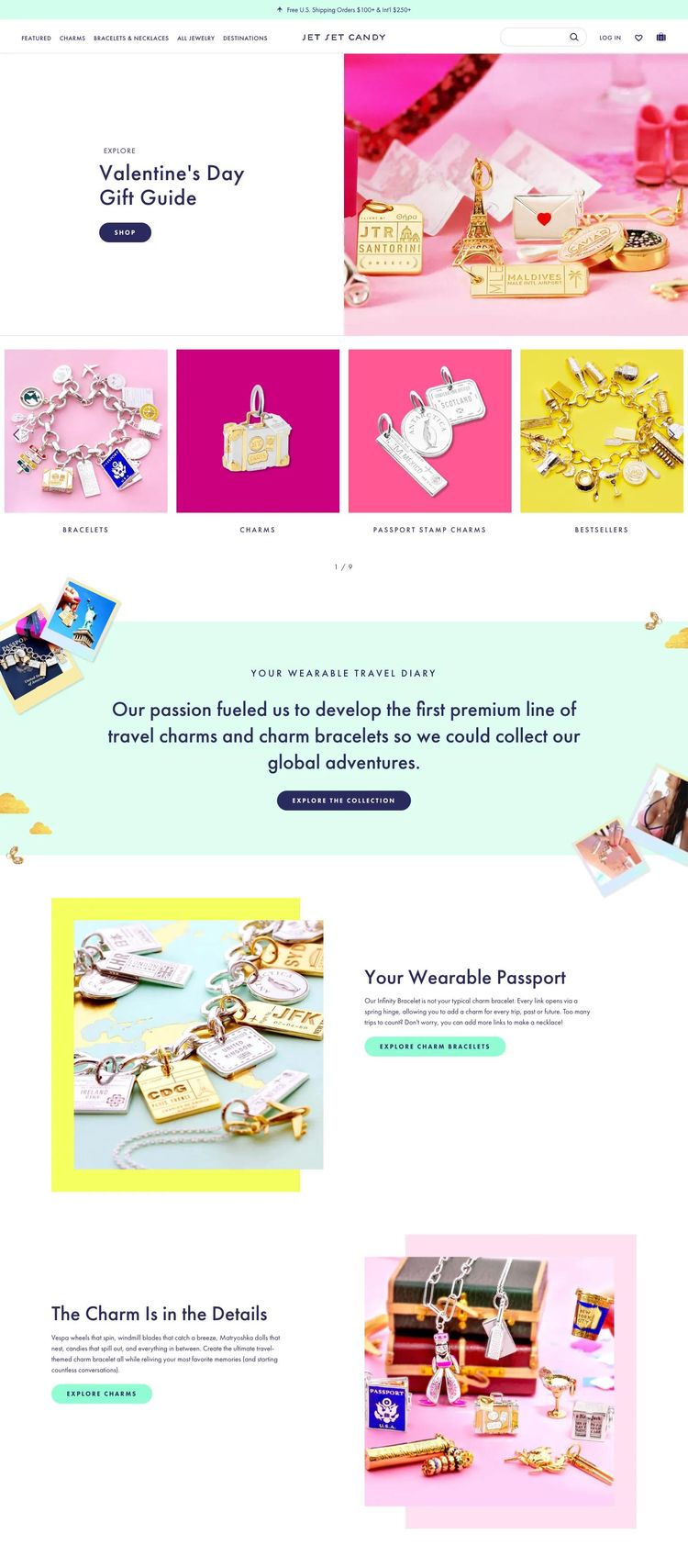 Screenshot 1 of Jet Set Candy (Example Shopify Jewelry Website)