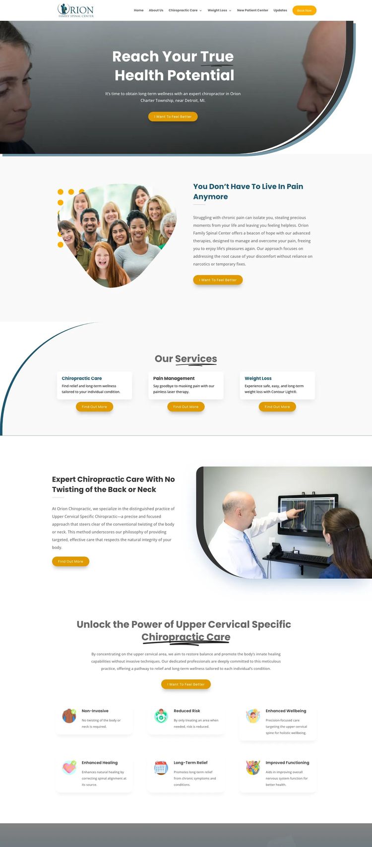 Screenshot 2 of Orion Family Spinal Center (Example WordPress Chiropractor Website)