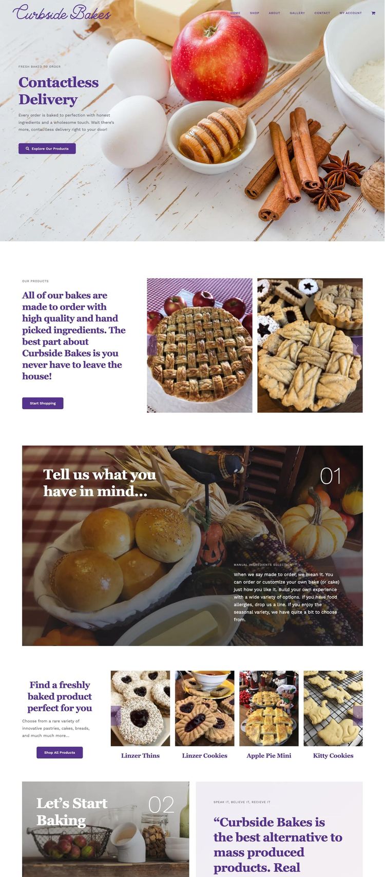 Screenshot 2 of Curbside Bakes (Example WordPress Bakery Website)
