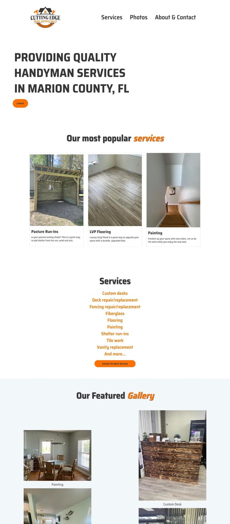 Screenshot 2 of Cutting Edge Home Improvement (Example undefined Handyman Website)