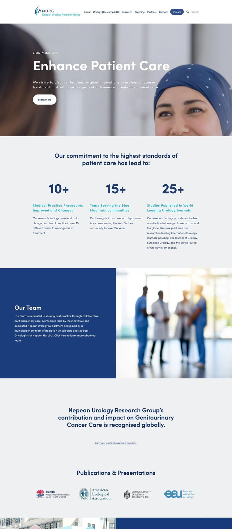 Screenshot 2 of NURG (Example Squarespace Medical Practice Website)
