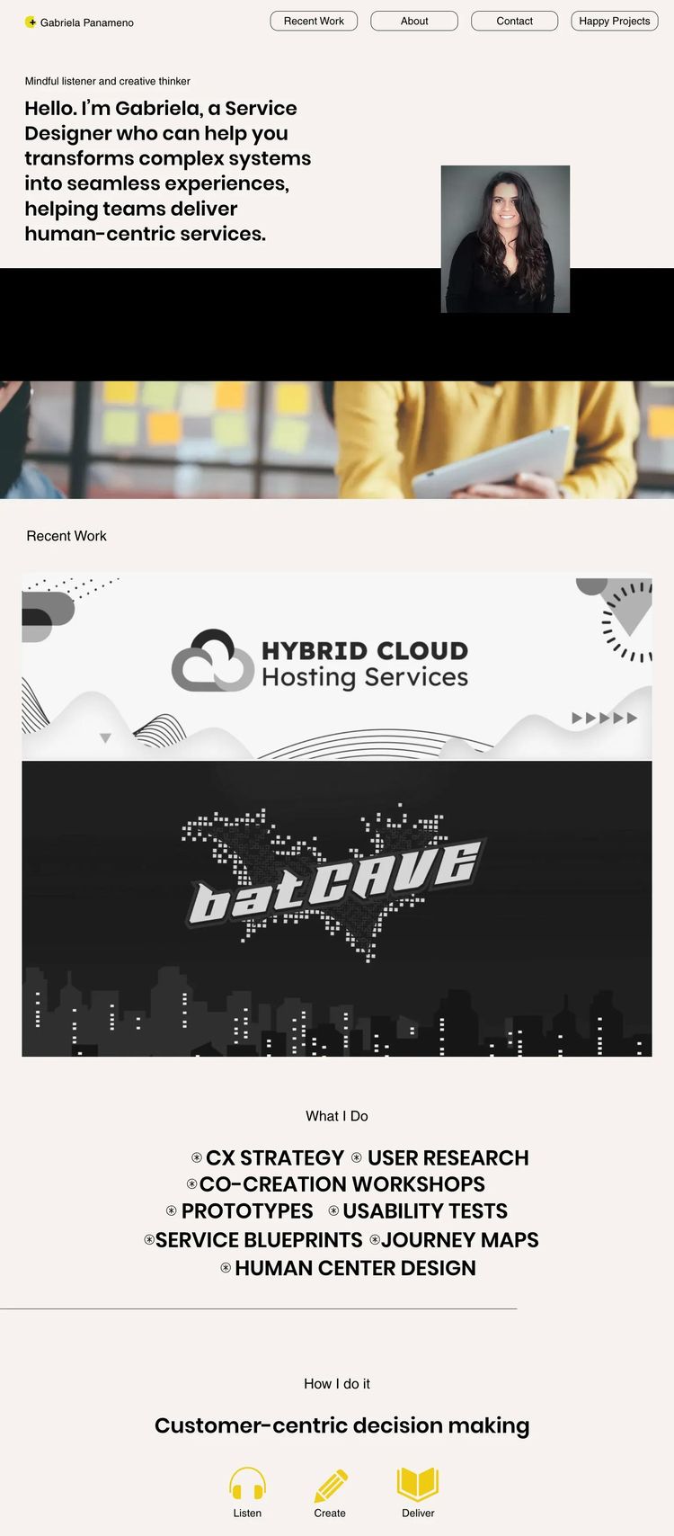 Screenshot 2 of Gabriela Panameno (Example Squarespace Design Agency/Studio Website)