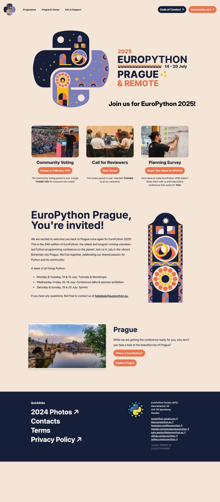Screenshot 2 of EuroPython (Example Astro Conference Website)