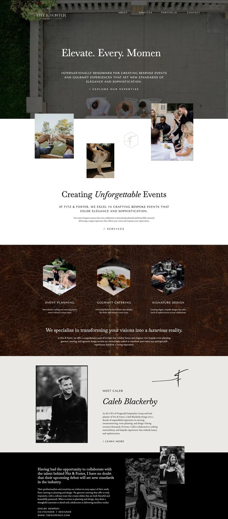 Screenshot 2 of Fitz & Foster (Example Squarespace Event Planner Website)