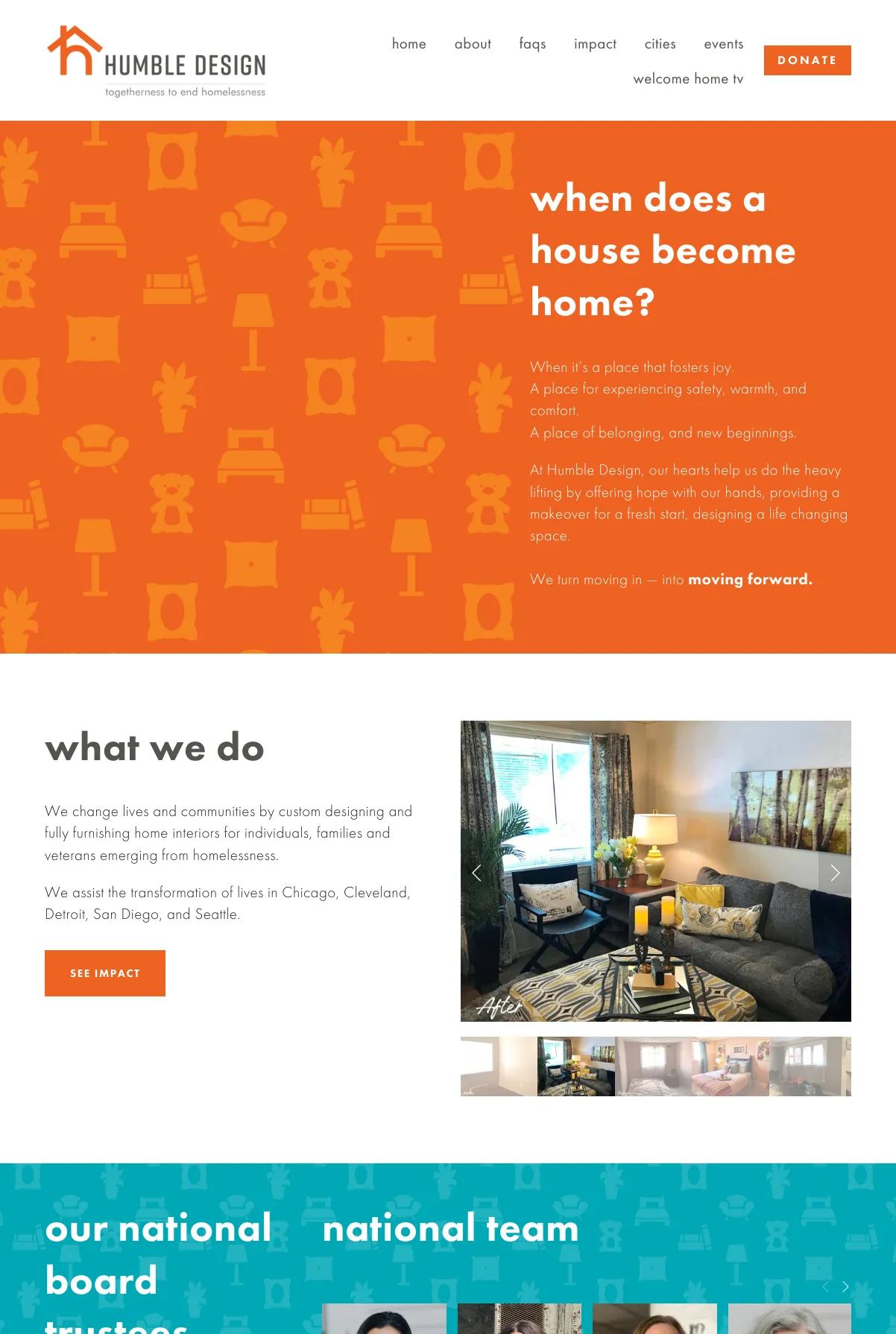 Screenshot 2 of Humble Design (Example Squarespace Nonprofit Website)