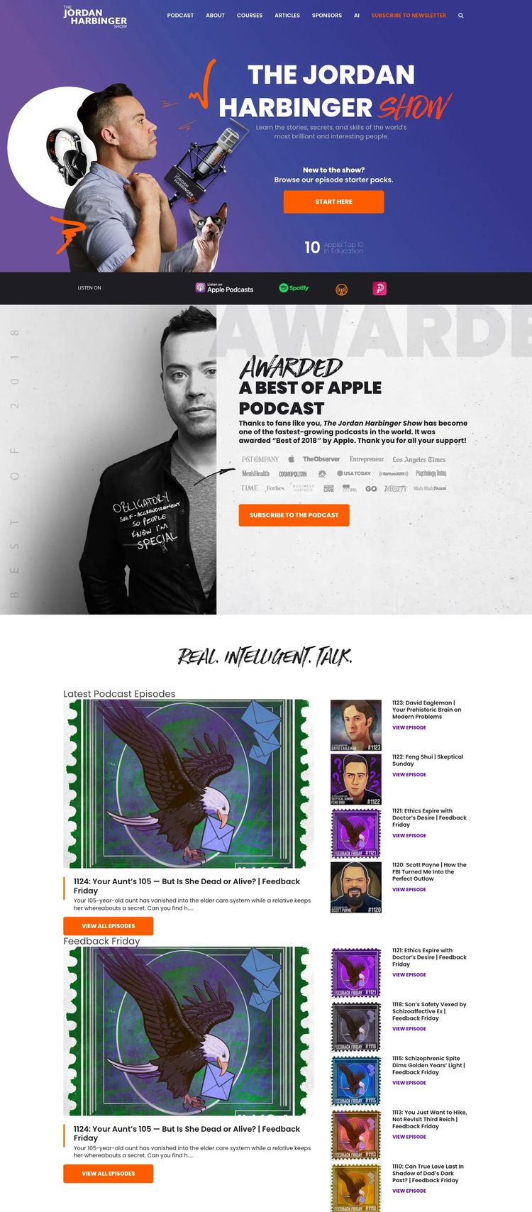 Screenshot 2 of Jordan Harbinger (Example WordPress Podcast Website)