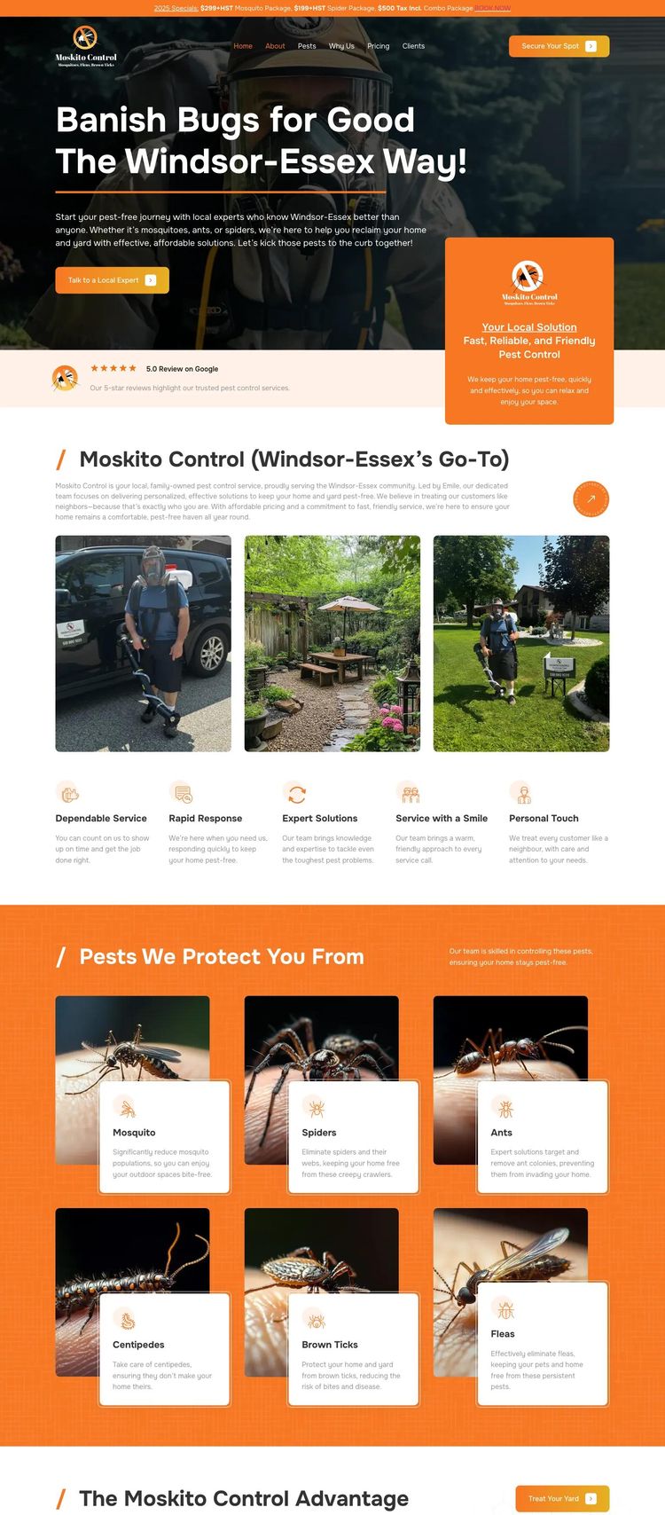 Screenshot 2 of Moskito Control (Example WordPress Pest Control Website)