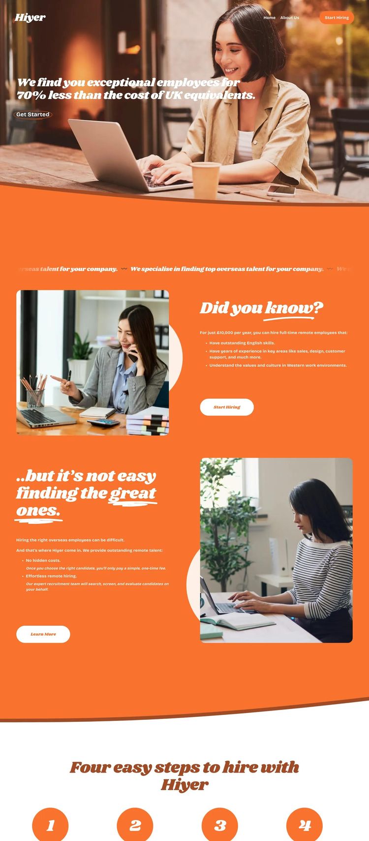 Screenshot 2 of Hiyer (Example Squarespace Business Consultant Website)