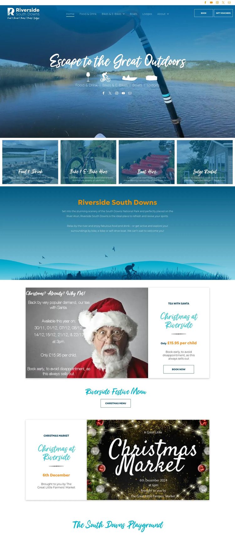 Screenshot 1 of Riverside South Downs (Example Duda Restaurant Website)