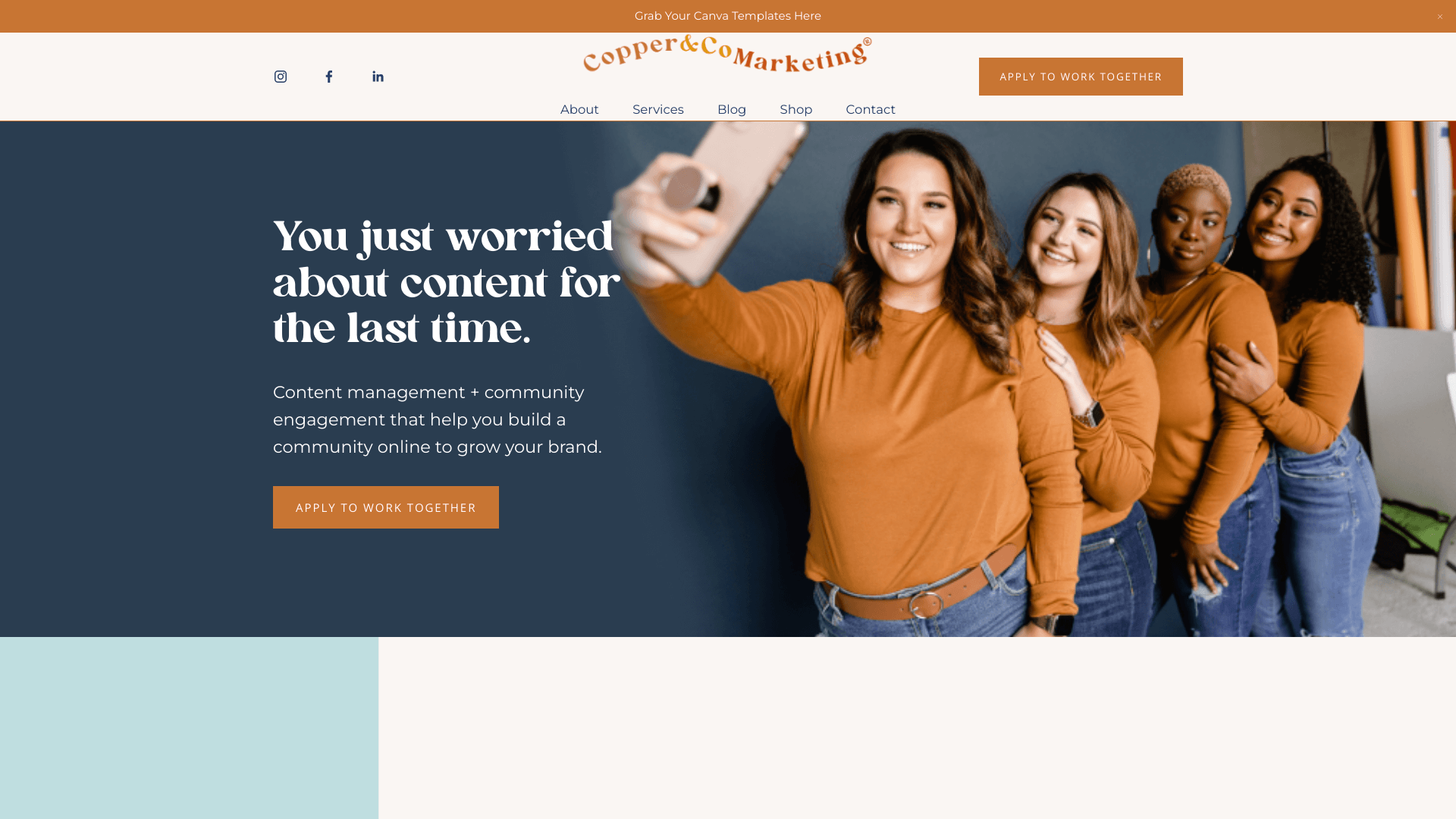 Screenshot of the Copper & Co. Marketing website