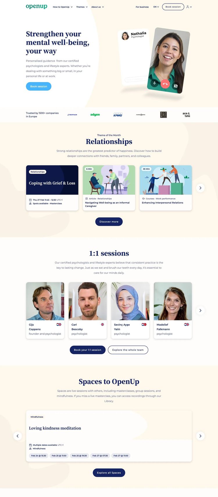 Screenshot 2 of OpenUp (Example WordPress Mental Health Services Website)