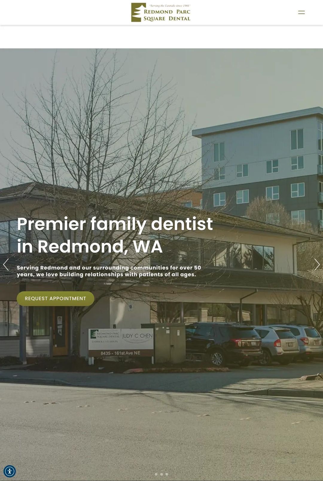 Screenshot 1 of Redmond Parc Square Dental (Example Squarespace Dentist Website)