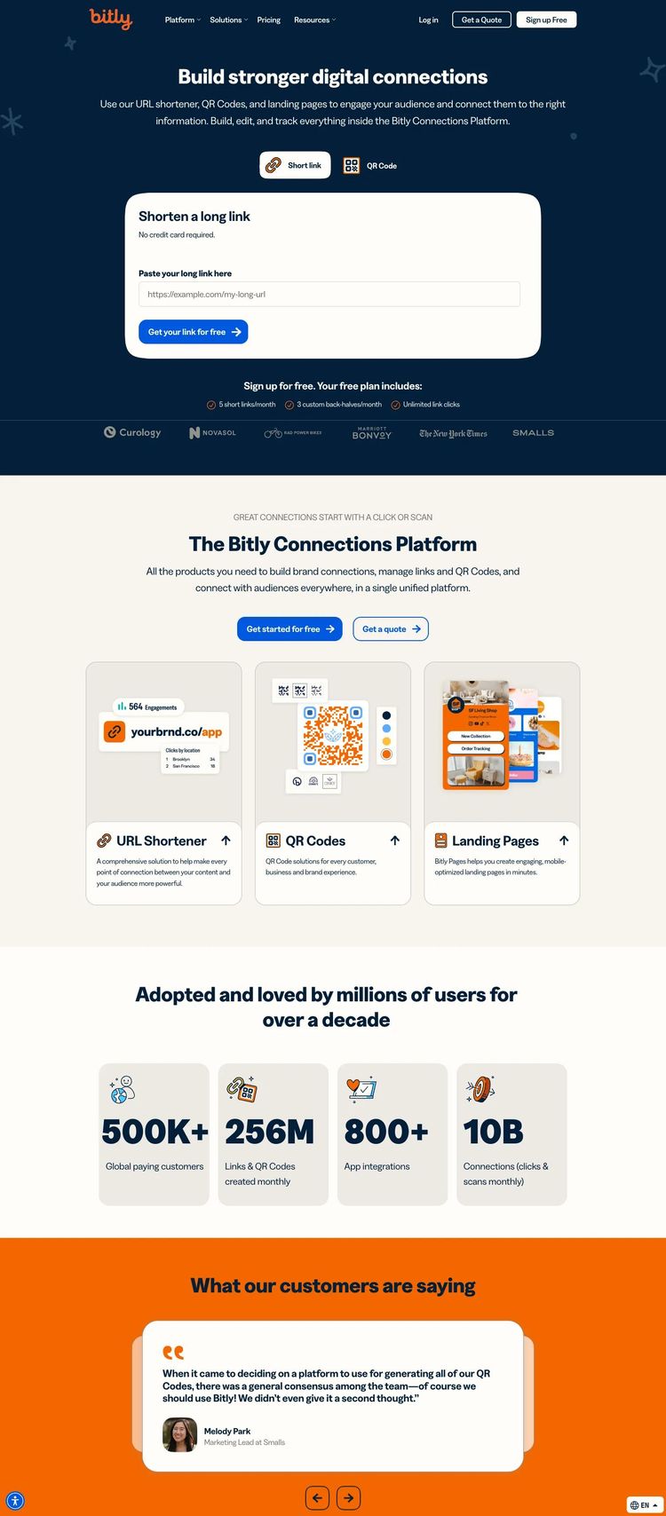Screenshot 2 of Bitly (Example Squarespace Developer Tools Website)