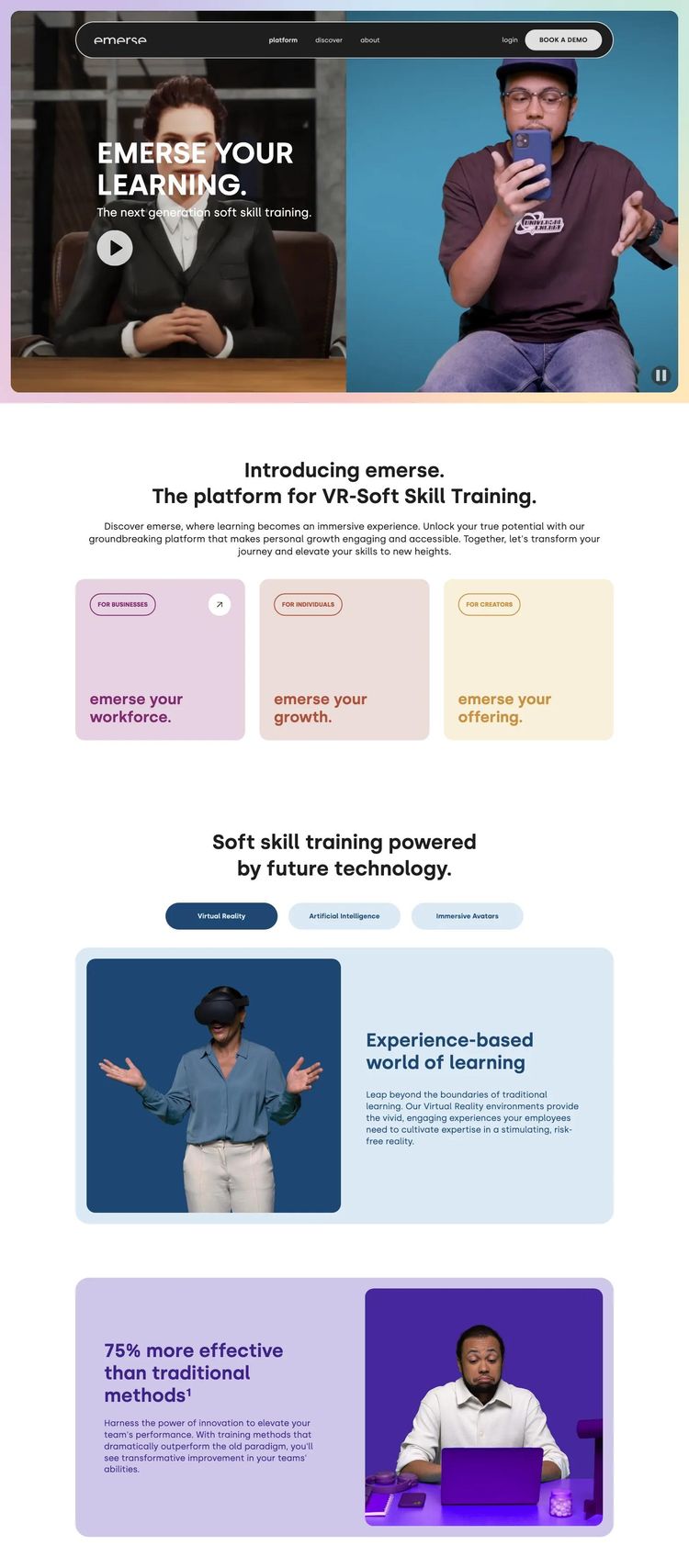 Screenshot 2 of emerse (Example Webflow AI and Machine Learning Website)