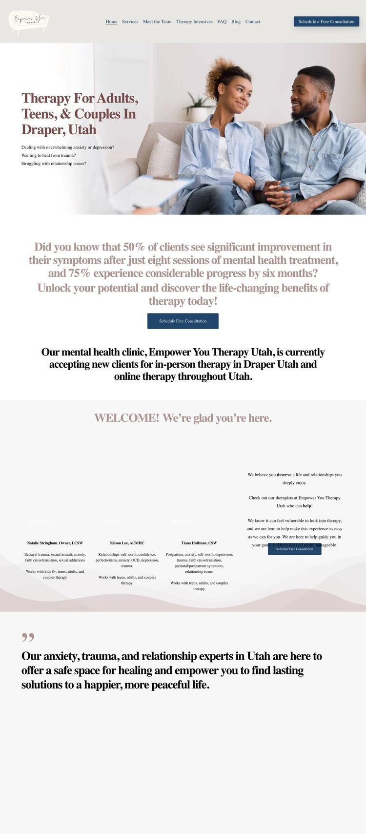 Screenshot 2 of Empower You Therapy (Example WordPress Therapist Website)