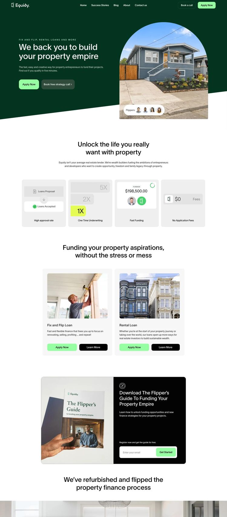 Screenshot 2 of Equidy (Example Webflow Real Estate Agent Website)