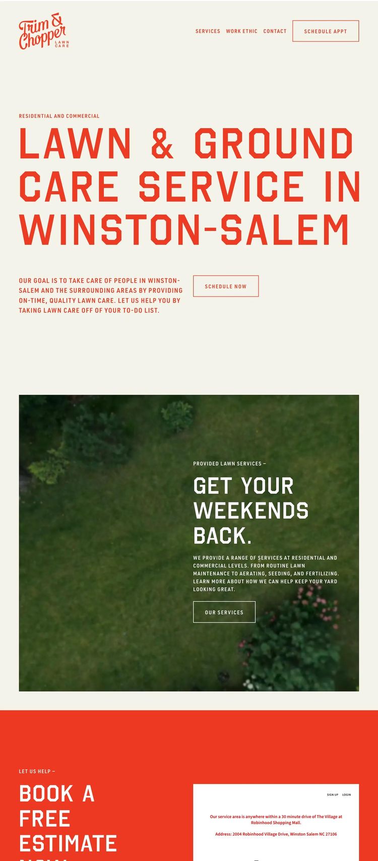 Screenshot 1 of Trim and Chopper (Example Squarespace Lawn Care Website)