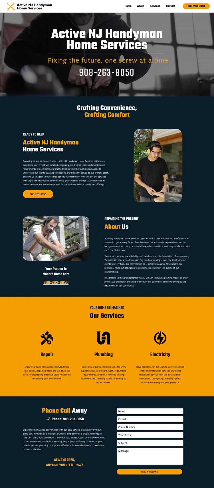 Screenshot 2 of Active NJ Handyman Home Services (Example WordPress Handyman Website)