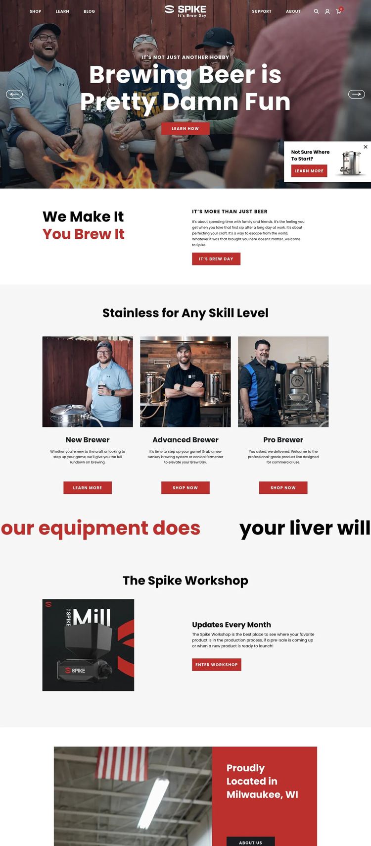 Screenshot 2 of Spike Brewing (Example Shopify Brewery/Winery Website)
