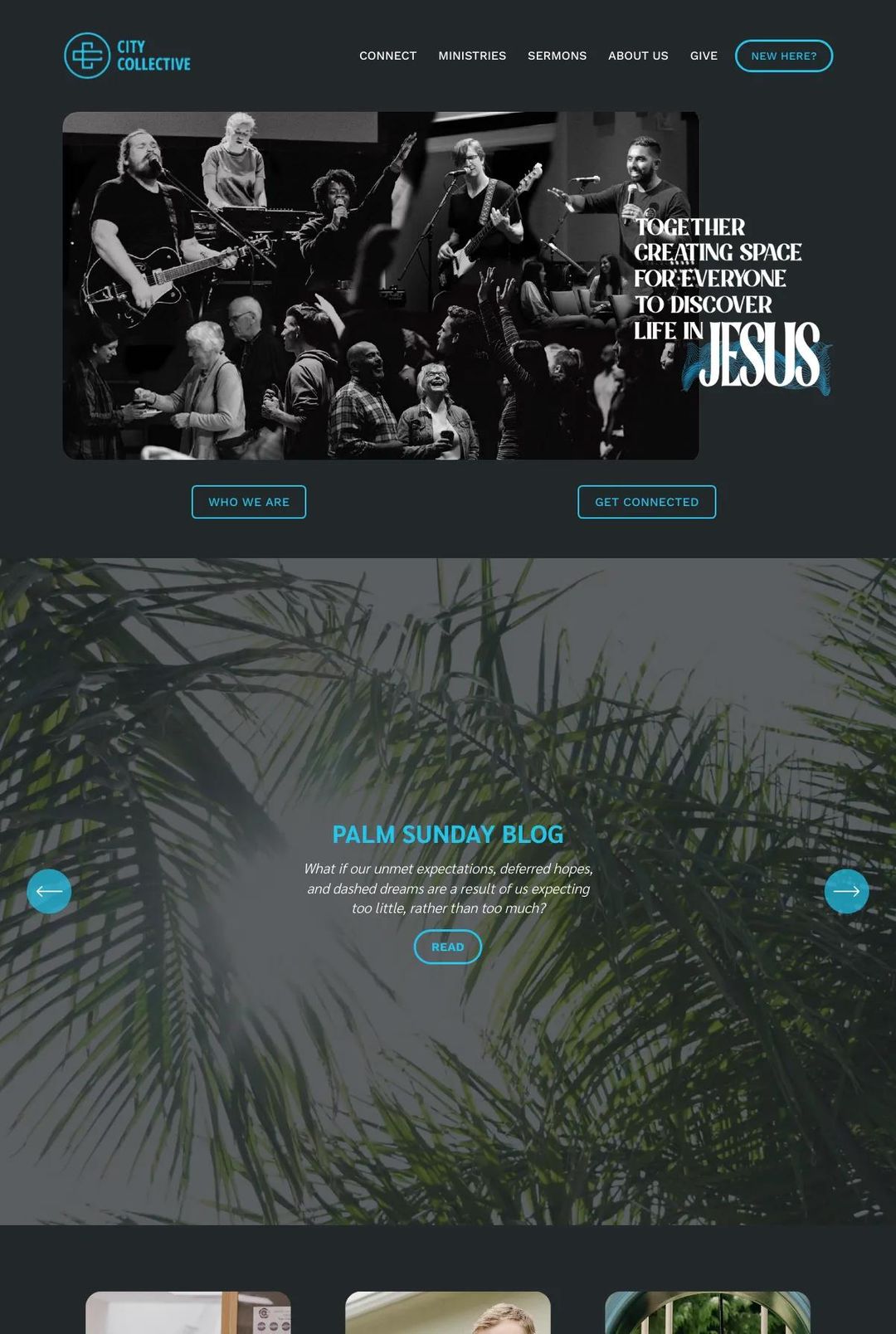 Screenshot 1 of City Collective Church (Example Squarespace Church Website)