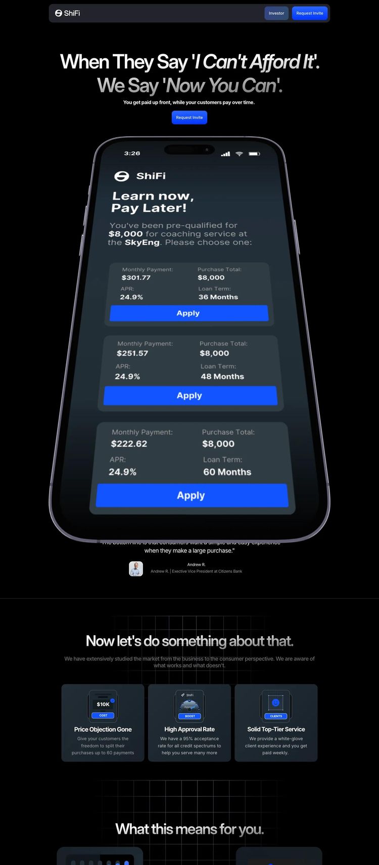 Screenshot 2 of InvestorRequest (Example Framer Financial Advisor Website)