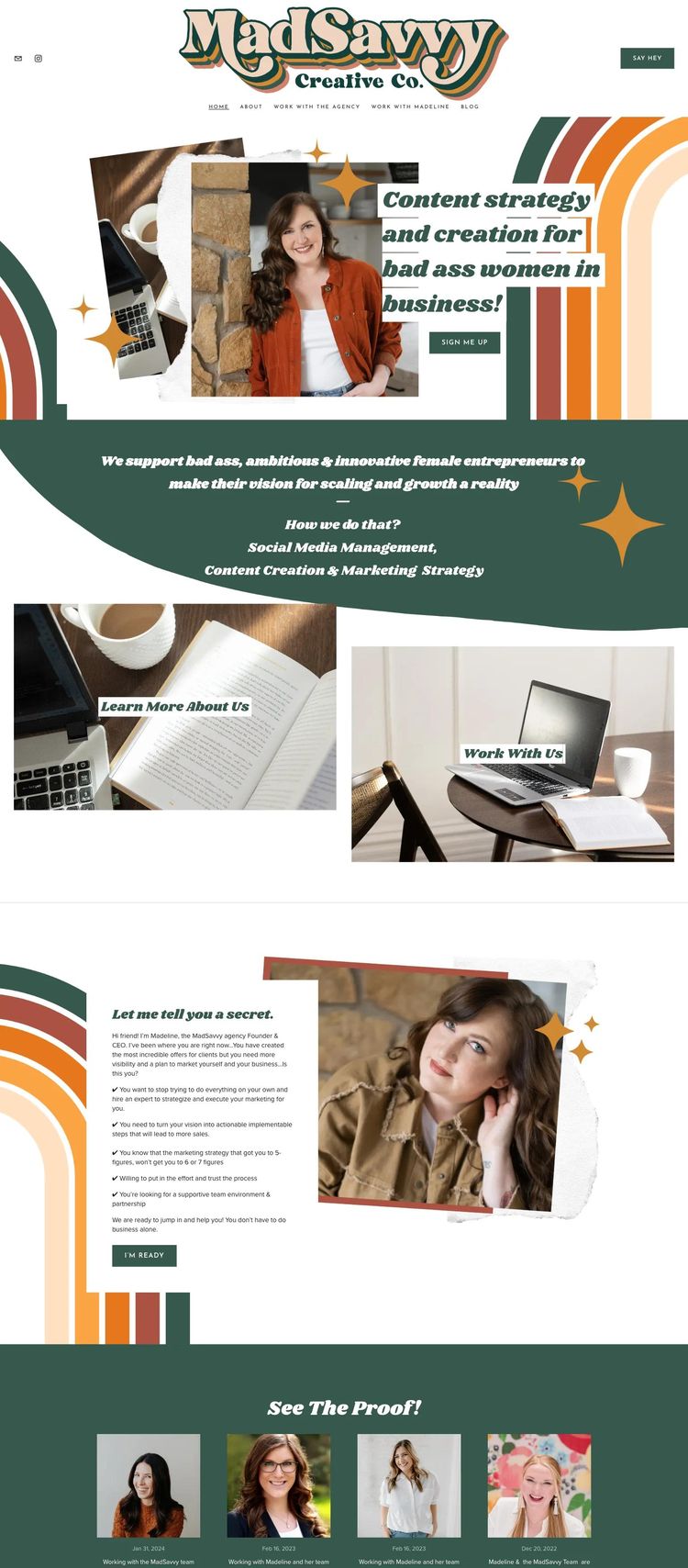 Screenshot 1 of MadSavvy VA (Example Squarespace Virtual Assistant Website)